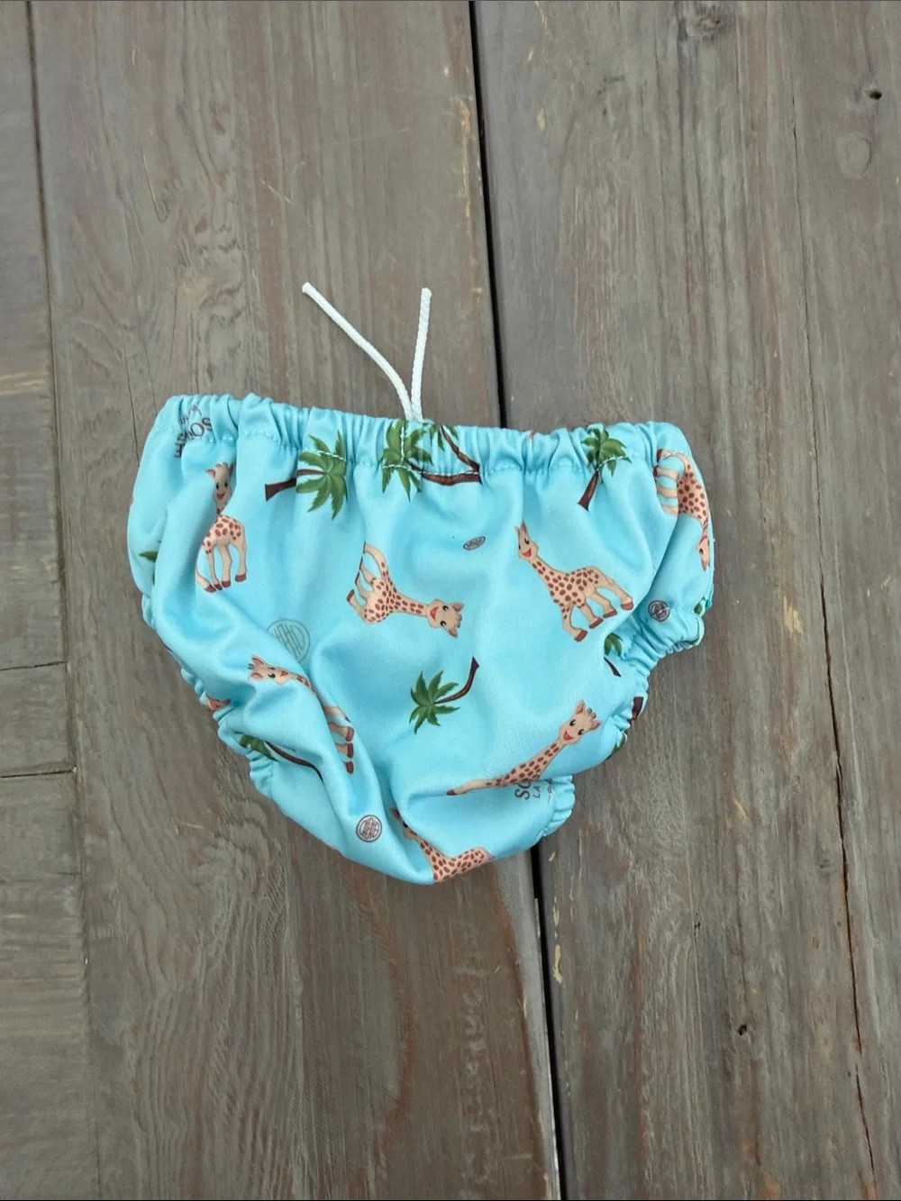 Reusable Swim Diaper for Kids - Light Blue Giraffe Print